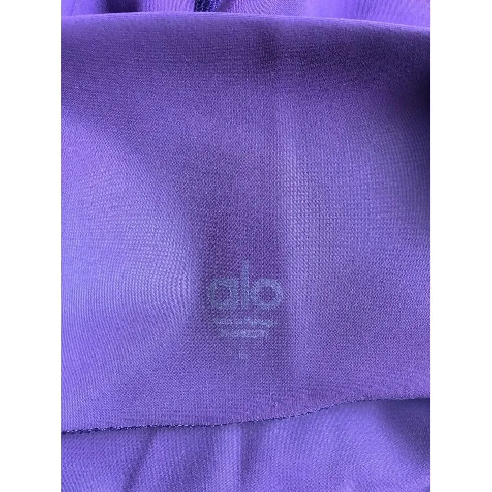 Alo Yoga High Waist Distressed Leggings Women's Large Purple Cutout